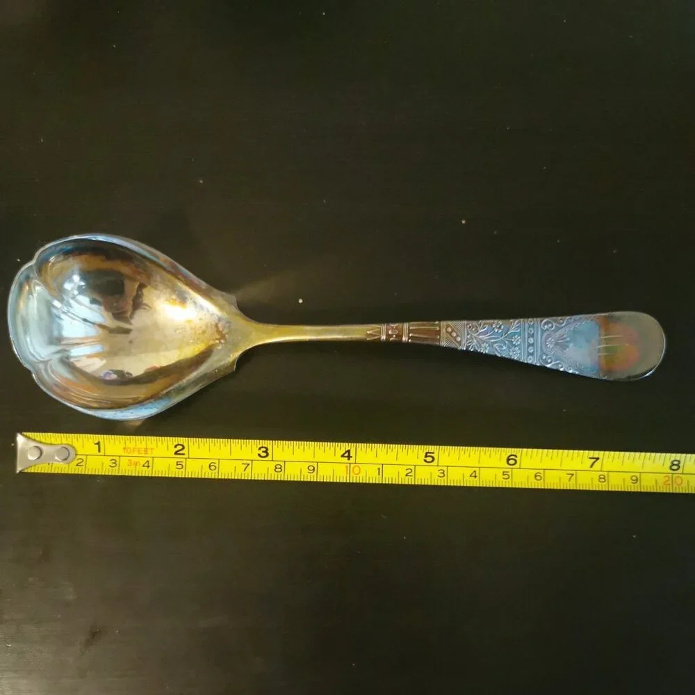 Antique‎ ROGERS BRO Flowers Pattern Silver Plate Ladle